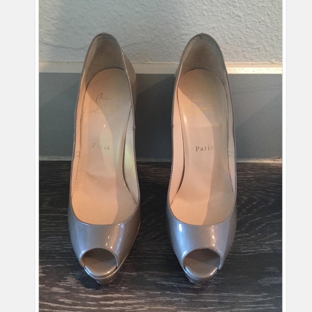 Christian Louboutin Patent Peep Toe Pumps